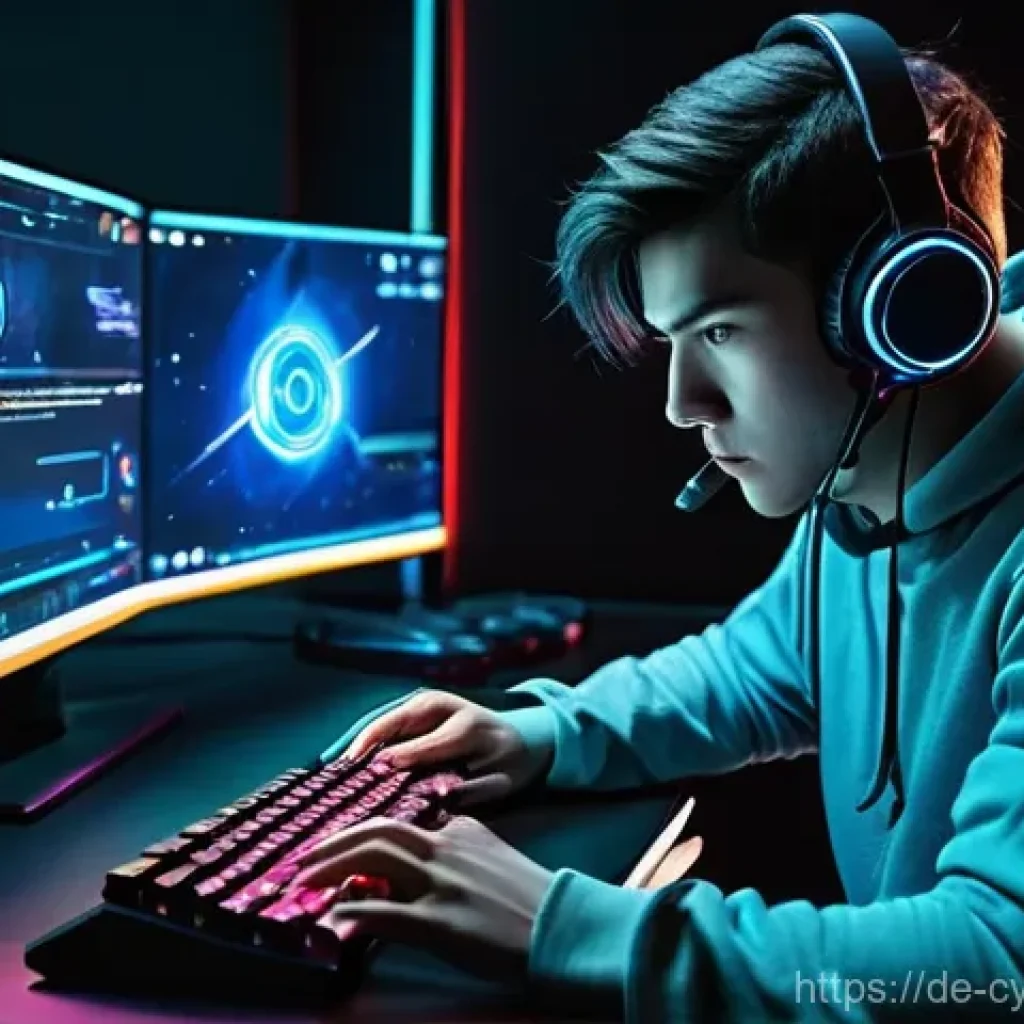 사이퍼즈 전략적 대처 방법 - Dynamic Adaptation: The Flexible Gamer's Focus** A 20-year-old male gamer, wearing a comfortable but...